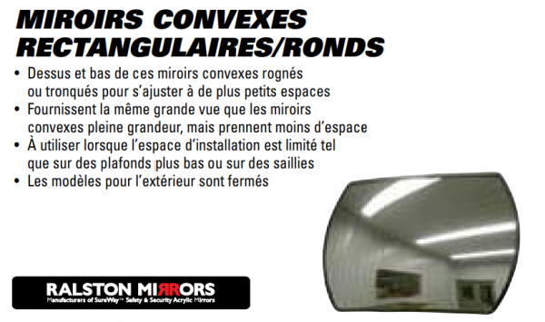 Miroir Convexes Rectangulaire rond 12 X 18