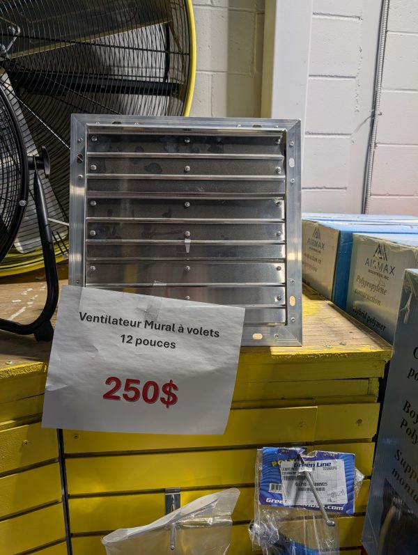 Ventilateur Mural à volets 12’’ Neuf